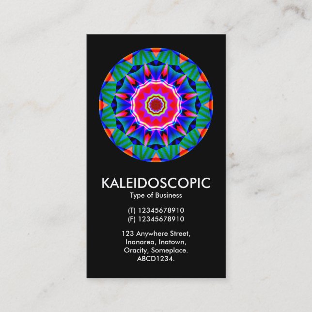 Carte De Visite Mandala 01 de Kaliedoscopic - noir (Devant)