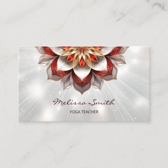 Carte De Visite Mandala 3D Gold rouge (Devant)