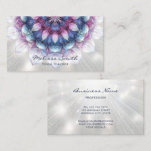 Carte De Visite Mandala bleu violet lumineux