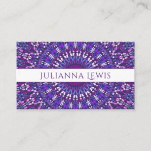 Carte De Visite Mandala de Gravel aux couleurs violettes