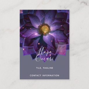 Carte De Visite Mandala de la Fleur Mystique du Lotus   Nouvel Âge