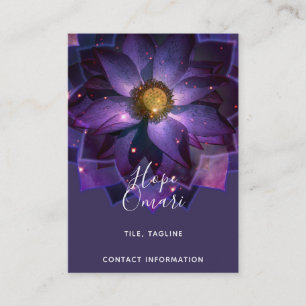 Carte De Visite Mandala de la Fleur Mystique du Lotus   Nouvel Âge