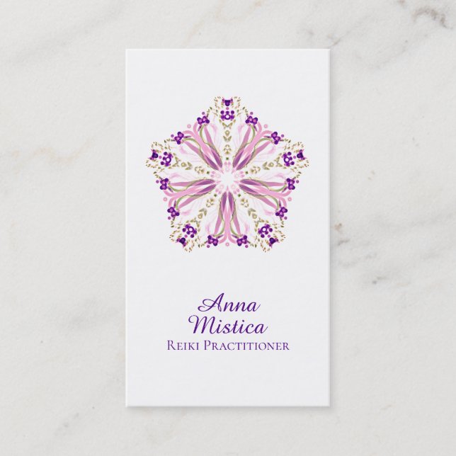 Carte De Visite Mandala de yoga de massage de Reiki de guérisseur (Devant)