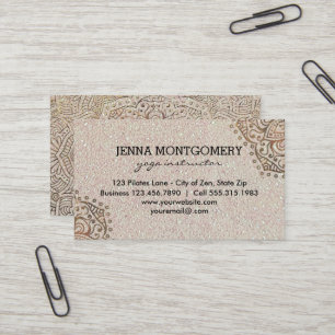 Carte De Visite Mandala d'or des parties scintillantes   Boho de