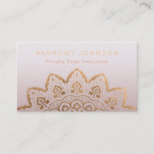 Carte De Visite Mandala d'or sur Mauve Shimmer