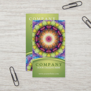 Carte De Visite Mandala en verre d'arc-en-ciel