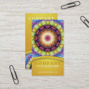 Carte De Visite Mandala en verre d'arc-en-ciel