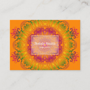 Carte De Visite Mandala. floral ethnique