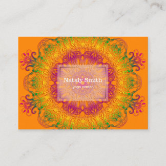 Carte De Visite Mandala. floral ethnique