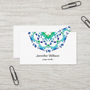 Carte De Visite Mandala floral ethnique. texte