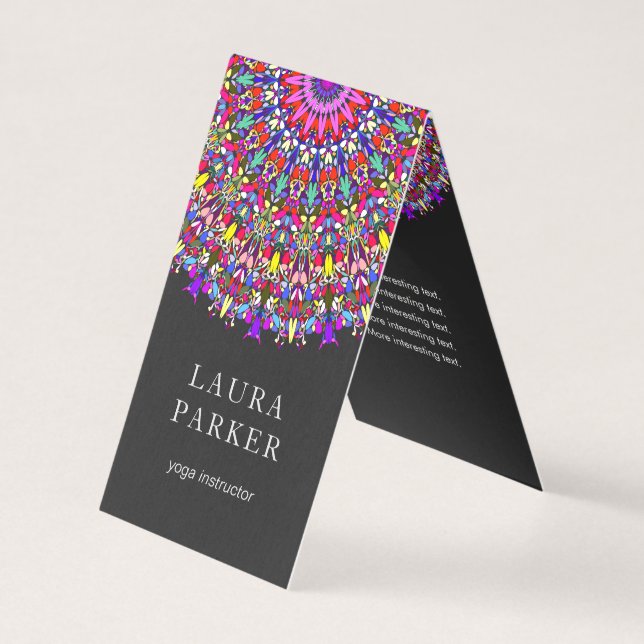 Carte De Visite Mandala floral heureux (Devant)