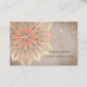 Carte De Visite Mandala Holistic Lotus Floral Zen Méditation Yoga