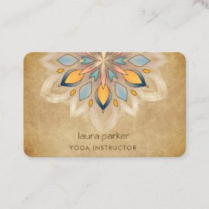 Carte De Visite Mandala Holistique Fleur de Lotus Zen Yoga  