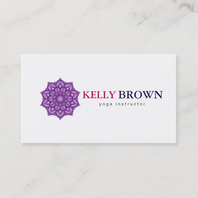 CARTE DE VISITE MANDALA LOGO CUSTOMISÉ YOGA INSTRUCTEUR (Devant)