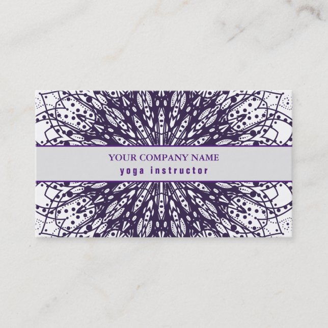 CARTE DE VISITE MANDALA LOGO CUSTOMISÉ YOGA INSTRUCTEUR (Devant)