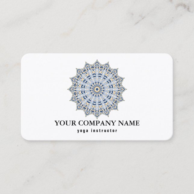 CARTE DE VISITE MANDALA LOGO CUSTOMISÉ YOGA INSTRUCTEUR (Devant)