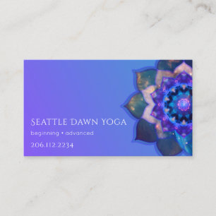 Carte De Visite Mandala Lotus Bleu