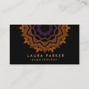 Carte De Visite Mandala Lotus Fleur Yoga Méditation Holistique