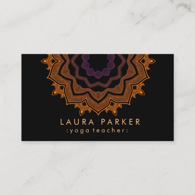 Carte De Visite Mandala Lotus Fleur Yoga Méditation Holistique (Devant)