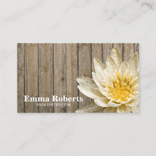 CARTE DE VISITE MANDALA LOTUS INSTRUCTEUR DE YOGA EN BOIS CUSTOMIS
