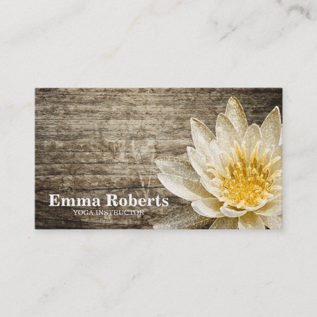 CARTE DE VISITE MANDALA LOTUS INSTRUCTEUR YOGA EN BOIS CUSTOMISÉ (Devant)