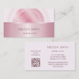 Carte De Visite Mandala métallique rose brillant