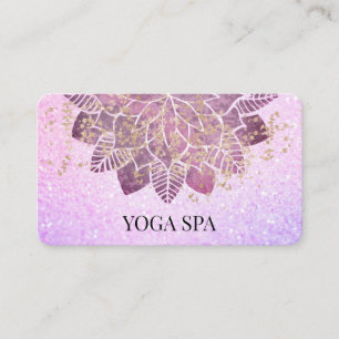 Carte De Visite *~* Mandala + Parties scintillant rose or Yoga spi