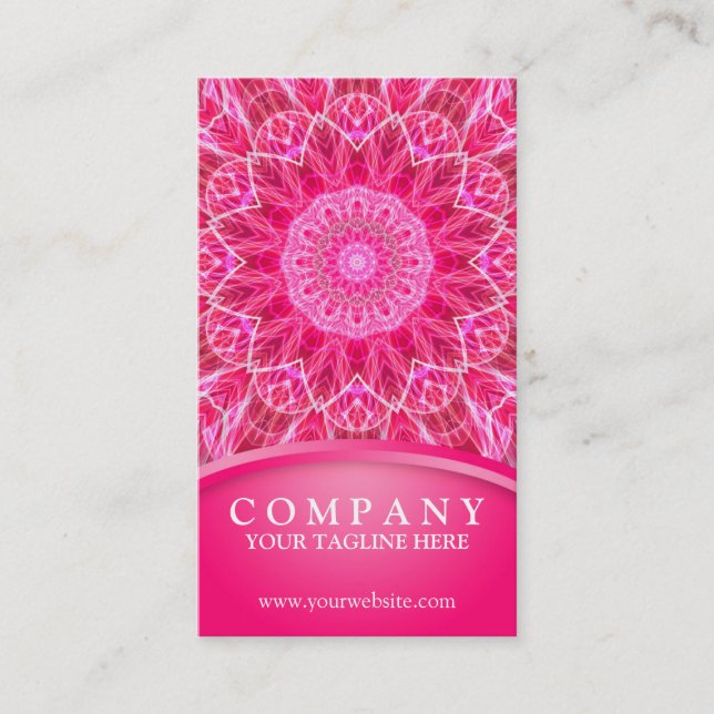 Carte De Visite Mandala rose d'amour de fleur (Devant)