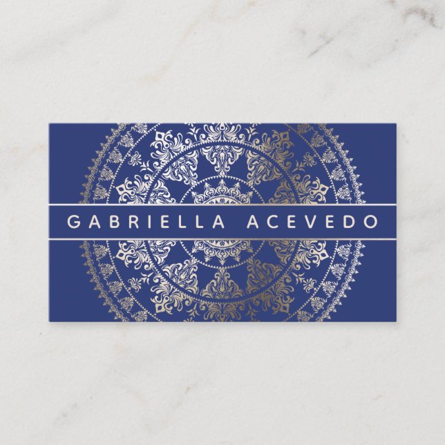 Carte De Visite Mandala solaire élégant Businesscards - couleur (Devant)