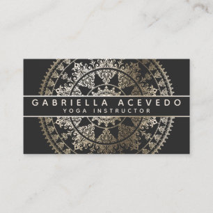 Carte De Visite Mandala solaire élégant Businesscards - or