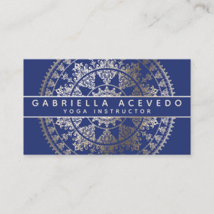 Carte De Visite Mandala solaire élégant Businesscards - or