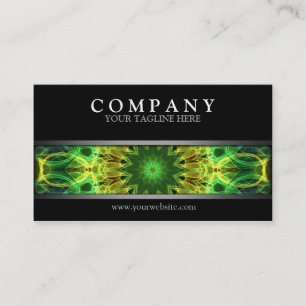 Carte De Visite Mandala vert et jaune moderne