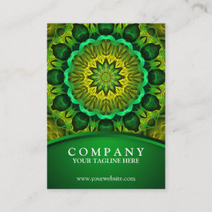 Carte De Visite Mandala vert holistique, gardiens de floraison de