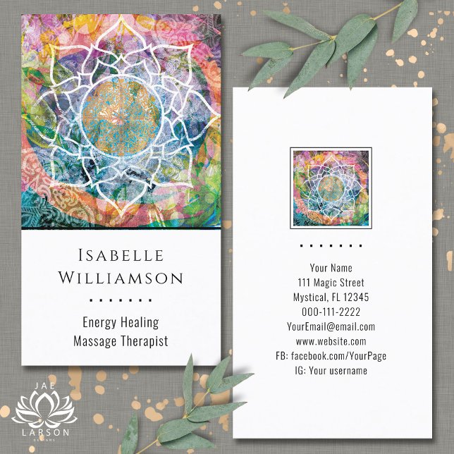 Carte De Visite Mandala Zen Reiki Yoga Massage spirituel sacré (Créateur téléchargé)