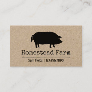 Carte De Visite Mangalista Pig Silhouette Simple Farm Country