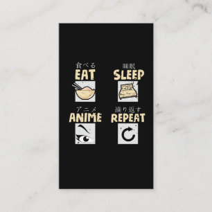 Carte De Visite Mangez le sommeil Anime Répétez la passion de la