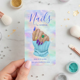 Carte De Visite Manicurist Artist Nail Art Studio Stylish Opal