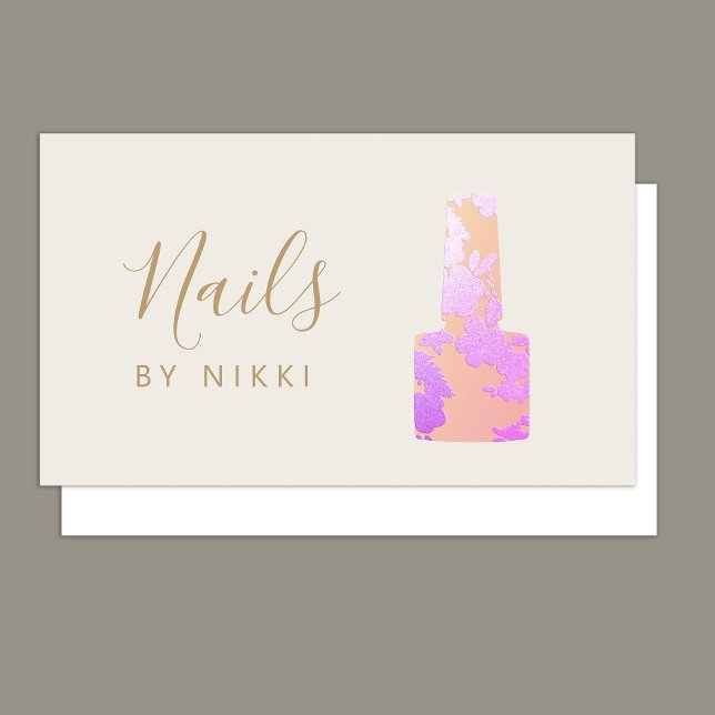 Carte De Visite Manicurist Nail Salon Parties scintillant rose Car (Créateur téléchargé)