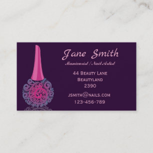 Carte De Visite Manicuriste, Artiste des ongles, Technicien des on