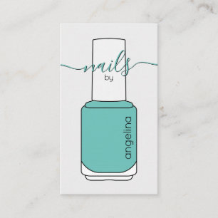 Carte De Visite Manicuriste Clou Polonais Bouteille Turquoise