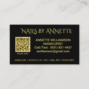 Carte De Visite Manicuriste Nail Technicien Or Accent  