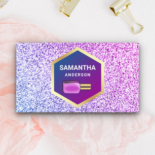 Carte De Visite Manicuriste polonais Pink Purple Parties scintilla