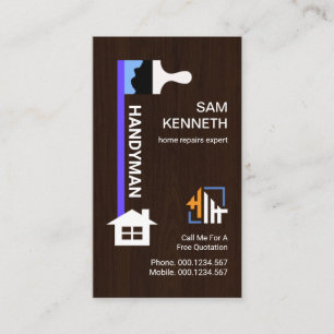 Carte De Visite Manipulateur de bois de pinceau bleu pour peinture
