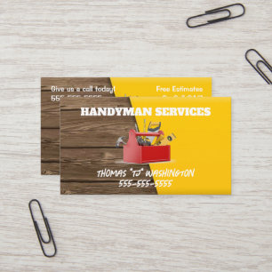 Carte De Visite Manipulateur jaune et bois