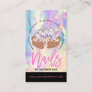 Carte De Visite Manipuler Artiste Carton Mains Logo Longue Manicur