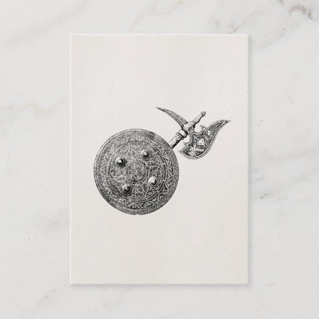 Carte De Visite Manteau d'arme médiévale d'armure de bouclier de (Devant)