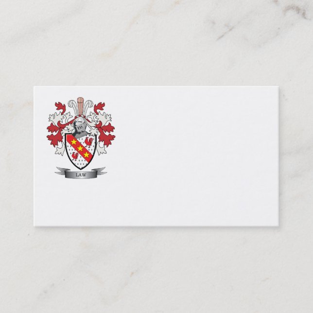 Carte De Visite Manteau de crête de famille de loi des bras (Devant)