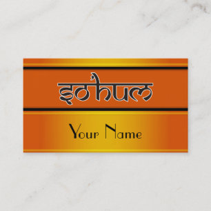 Carte De Visite Mantra SO HUM - contour noir et blanc plat