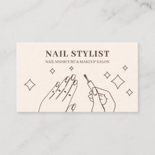 Carte De Visite Manucure ivoire Beige Manucure Styliste Maquillage