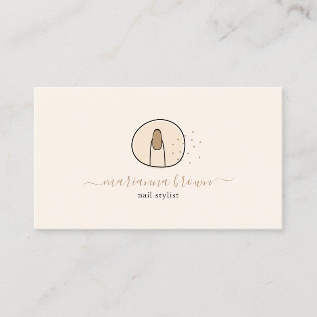 Carte De Visite Manucure jaune Spa polonais Logo du salon à ongles (Devant)